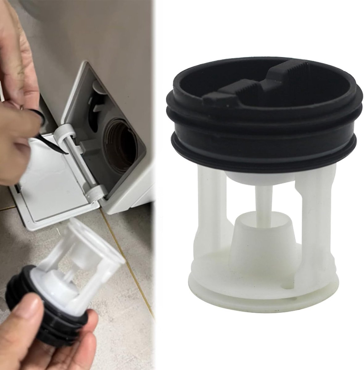 SnelShoppen - Vervangende Lintfilter voor Wasmachine, Fluff Zeef, Hoogwaardige Filtratie, 481248058385, Efficiënte Bescherming voor Afvoer en Interne