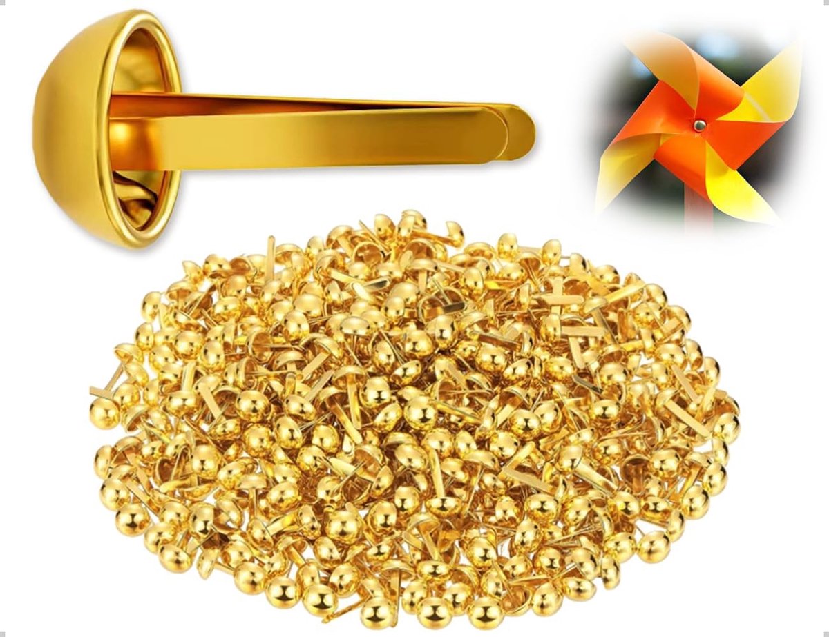 SnelShoppen - Pack van 100 Mini Rivetten, Ronde Hoofd Clips voor Tassen, Sluiting Clips, Metaal Clips, Voor School, Kantoor, Scrapbooking, Creatief We