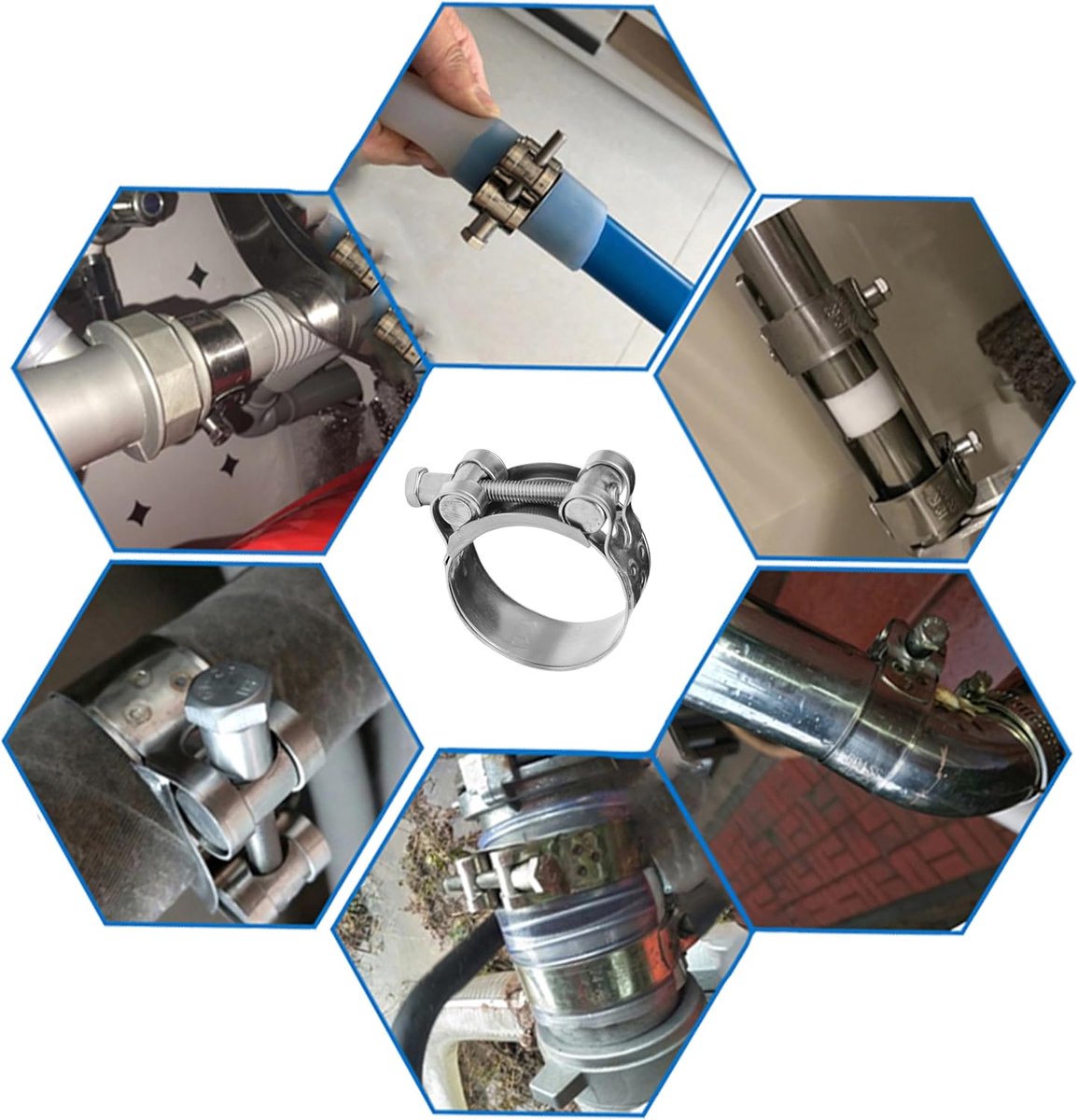 T-bolt slangklemmen 44-47mm - roestvrij staal - stevige grip - voorkomt lekkages - ShopVlot