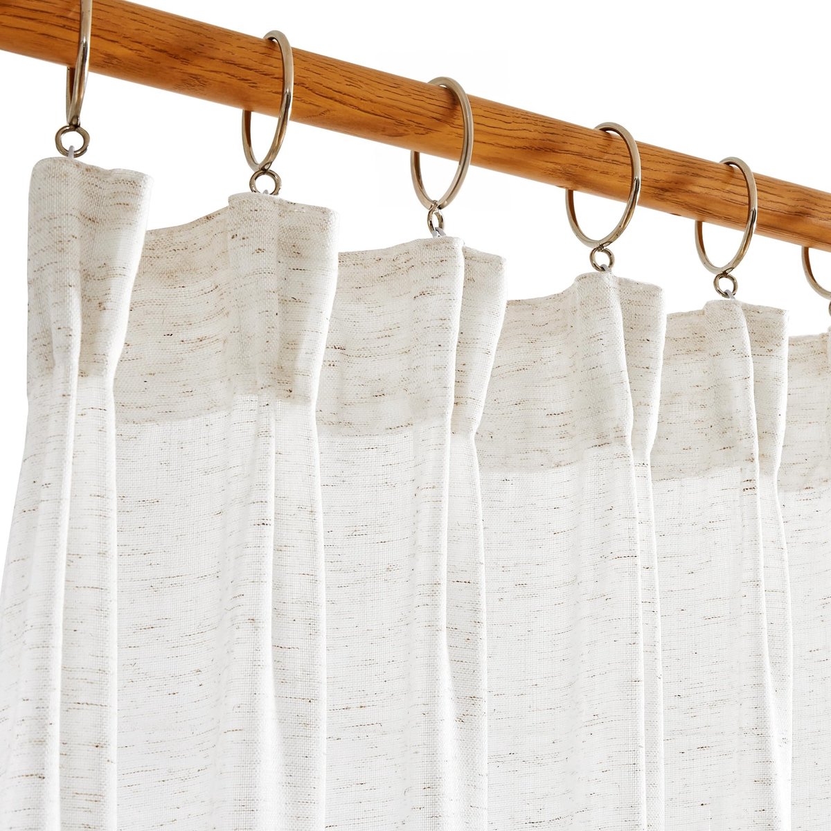 Omgoods - Semi-Transparante Voile Gordijnen met Linnen Look, Wit