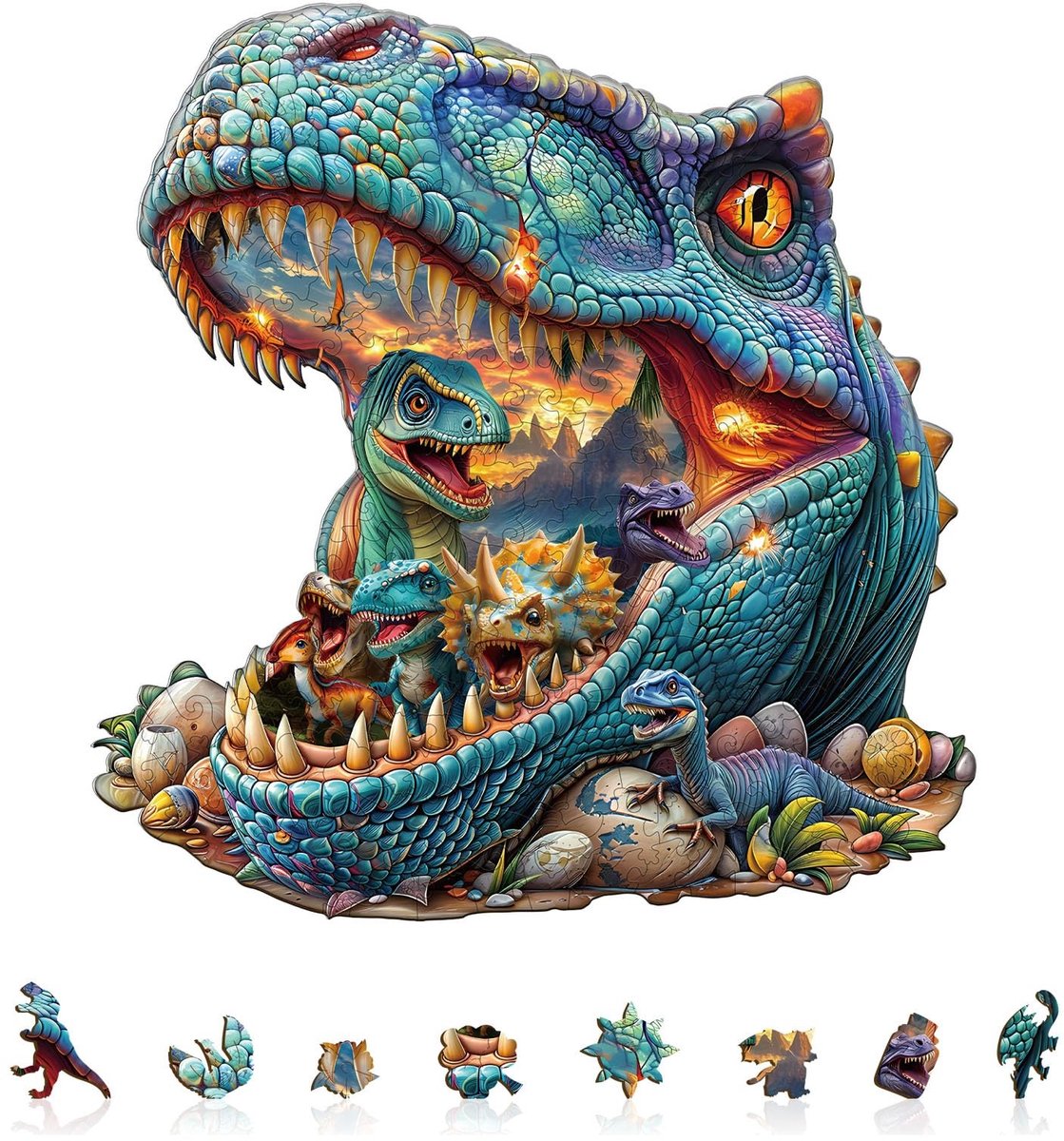 Omgoods - Houten Puzzel voor Volwassenen, Dinosaurus Thema