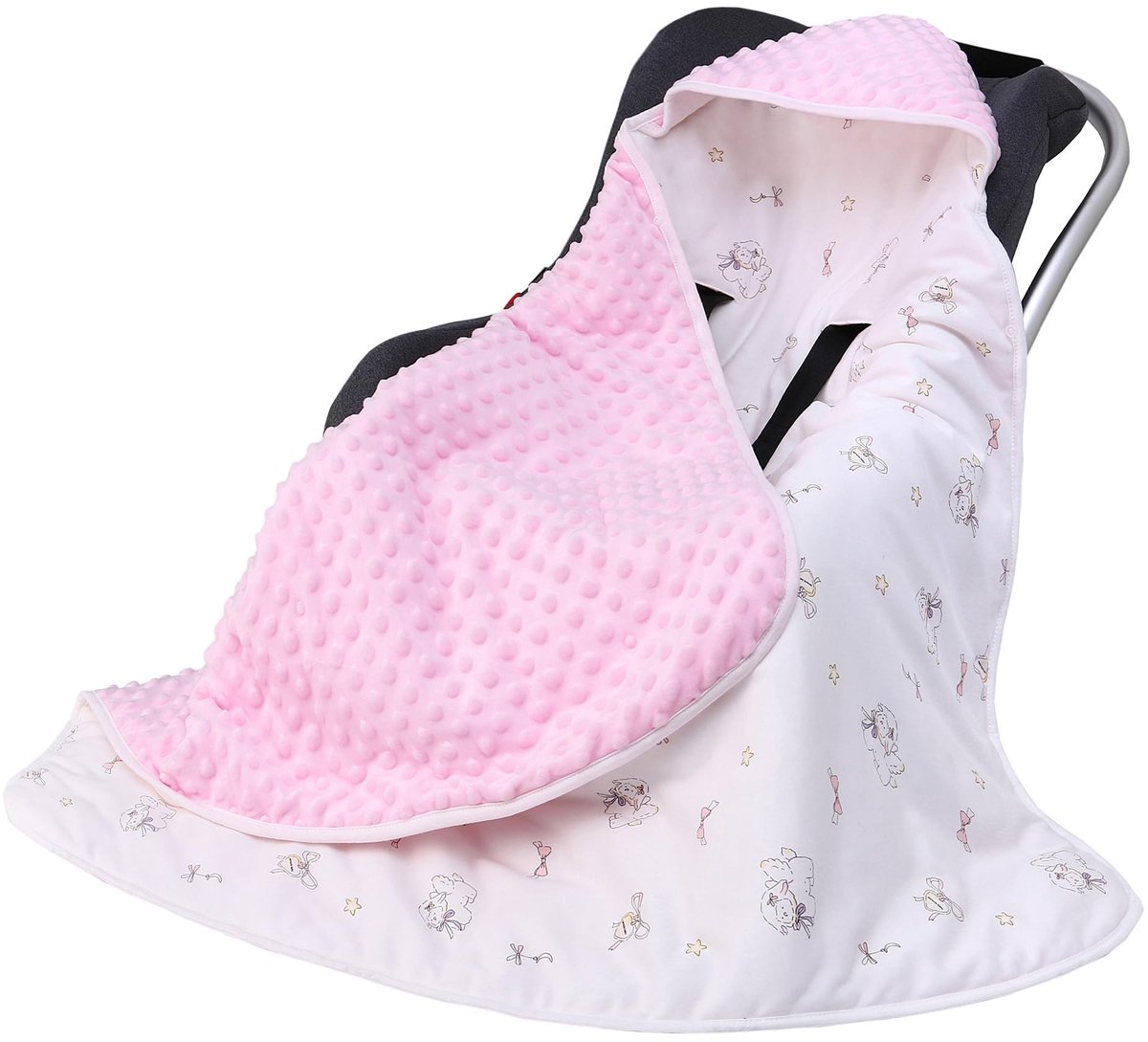 Omgoods - Winter Baby Wrap Dekentje 90x90 cm met 8-Punts Bevestiging