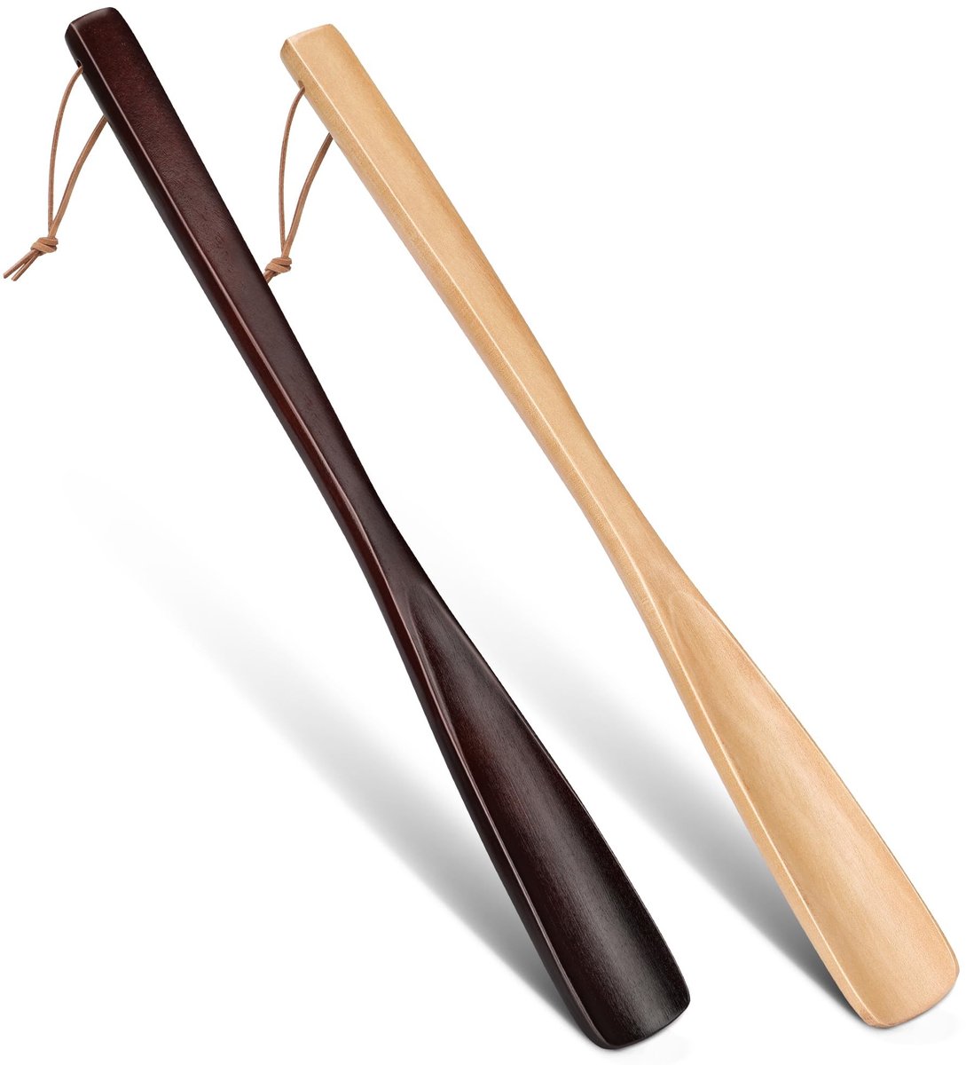 Omgoods - Houten Schoenlepel met Lange Handgreep (2 Stuks) voor Dames en Heren