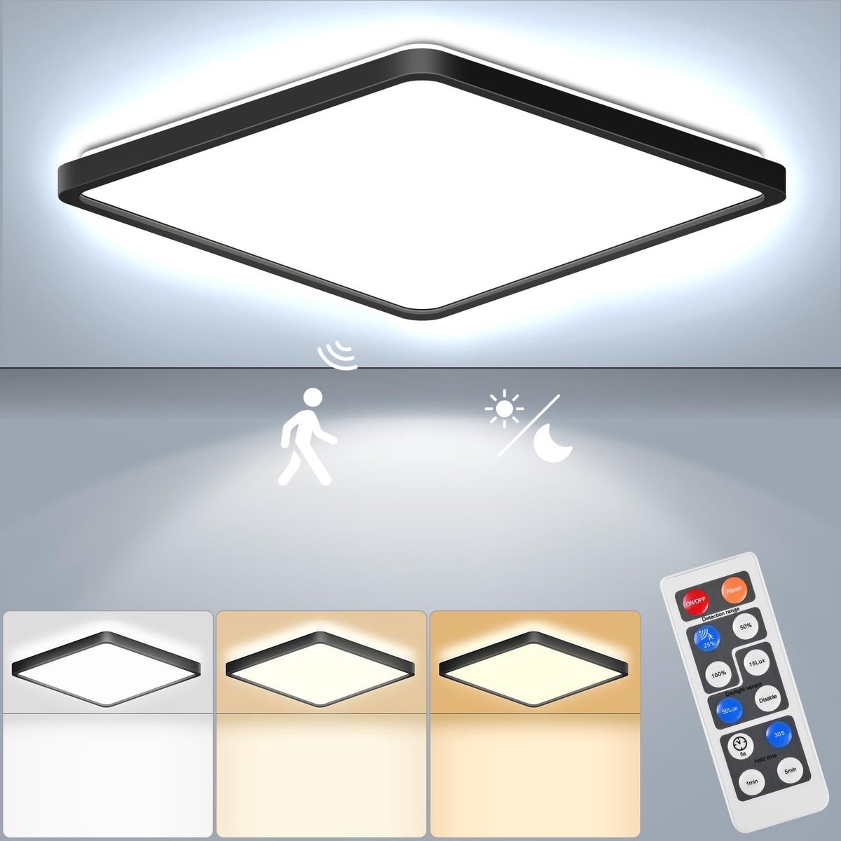 Omgoods - Dimbare LED Plafondlamp met Bewegingssensor 18W