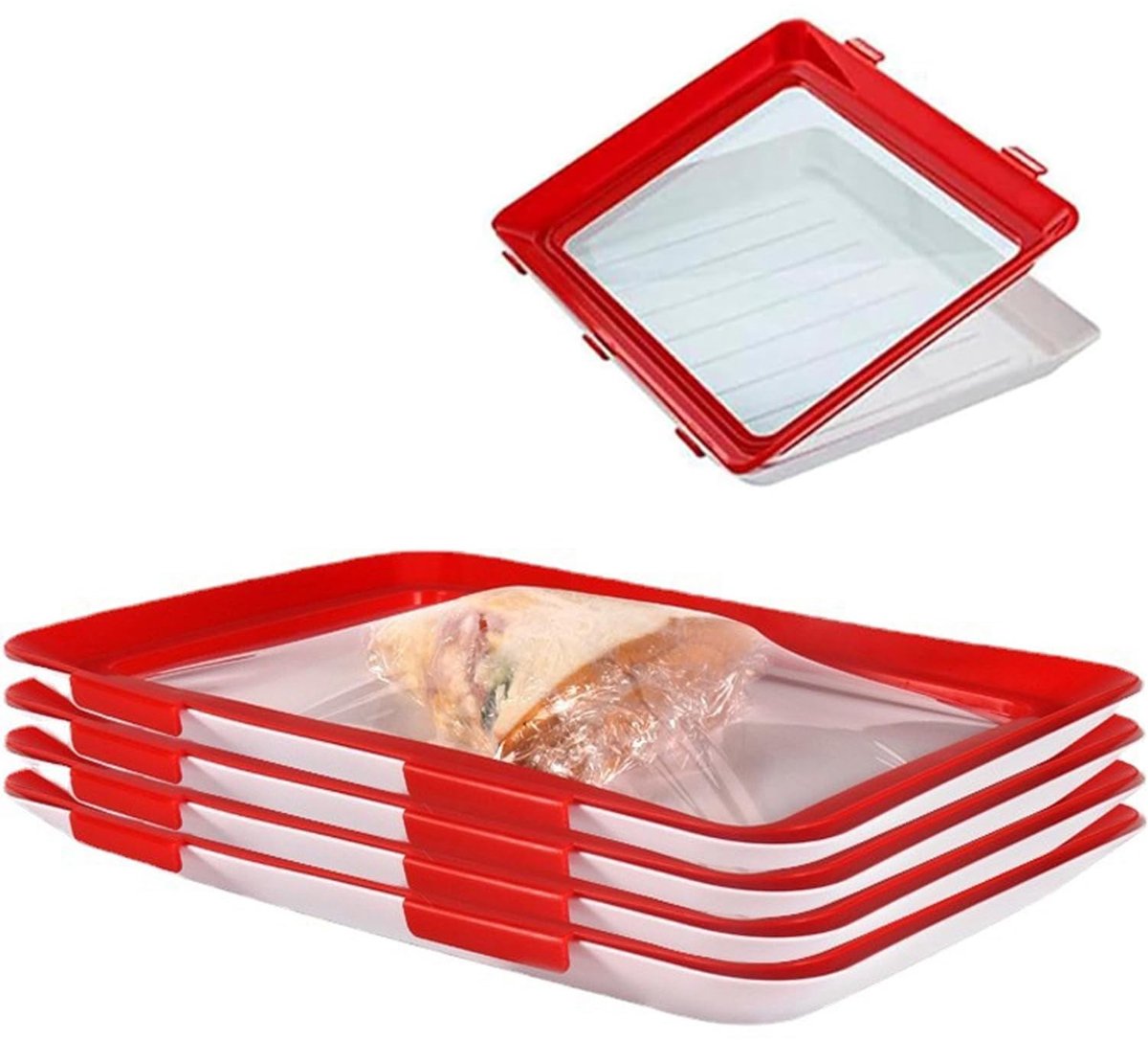Vacuüm dozen voor voedselconservering - 4 stuks - 30 x 23,5 x 2,5 cm