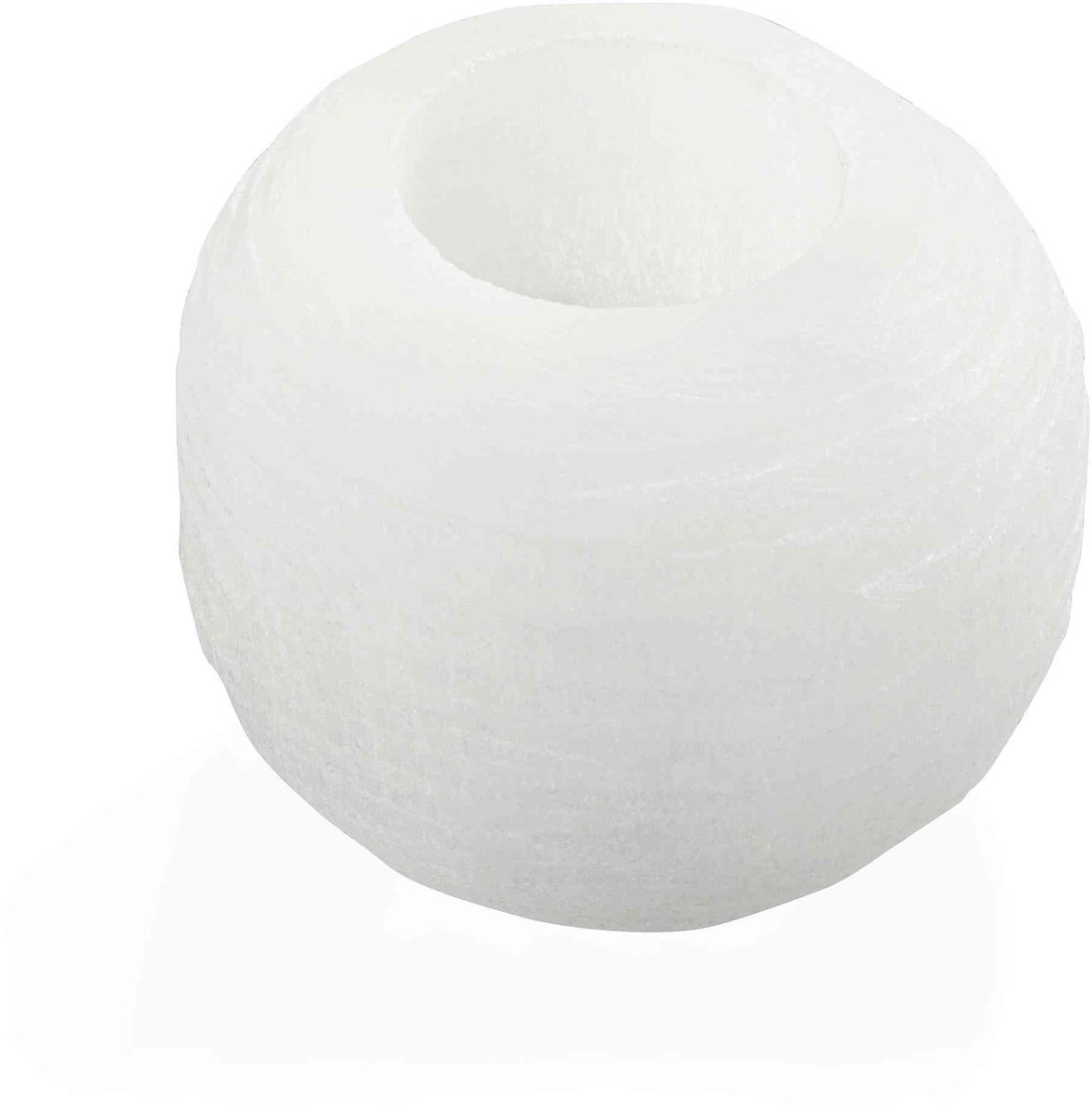 Omgoods- Kaarsenhouder Seleniet 8,5 cm - Grote Handgemaakte Kaarsenhouder - Theelichtjeshouder - Spirituele Decoratie - Rustgevende Sfeer - Helende Eigenschappen - Kandelaar