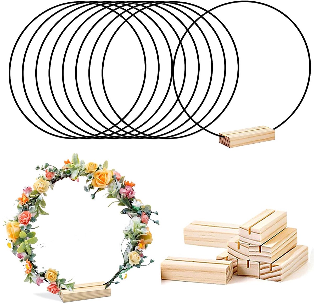 Omgoods - Set van 8 Metaalringen voor Creatieve Projecten 25 cm