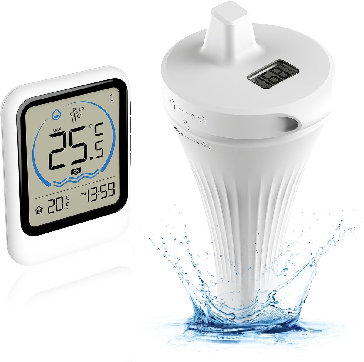 Omgoods - Draadloze WiFi Zwembadthermometer met Temperatuur- en Vochtigheidsmonitor