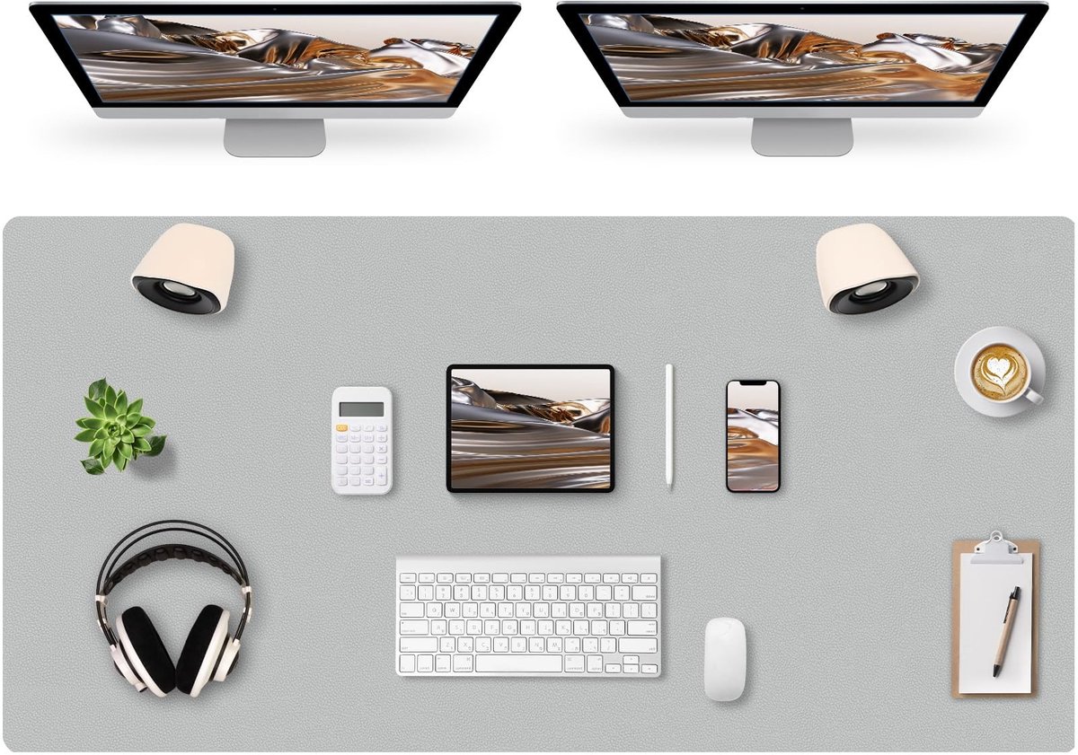 Omgoods - Desk Pad Light Grey 120 x 60 cm - Comfortabel Bureau Onderlegger