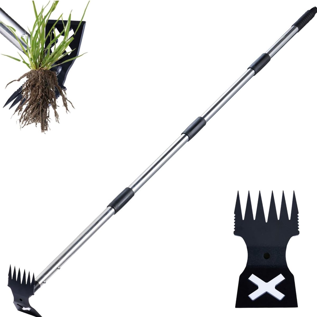 Omgoods - 150 cm Onkruidsteker met Lange Steel 2-in-1