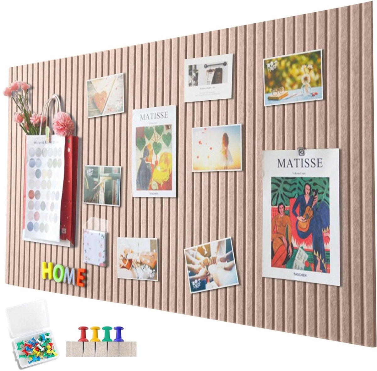 Omgoods - Groot Zelfklevend Vilt Prikbord 60x40cm Kaneel