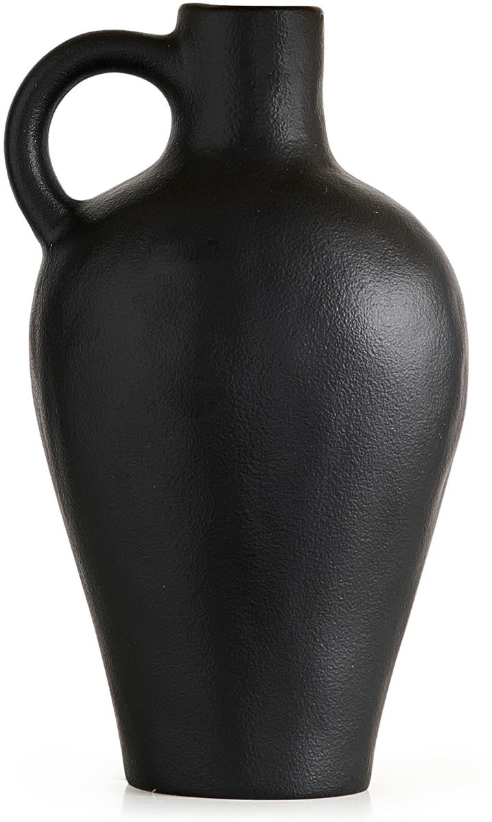 Omgoods - Elegante Zwarte Keramische Vaasje voor Decoratie