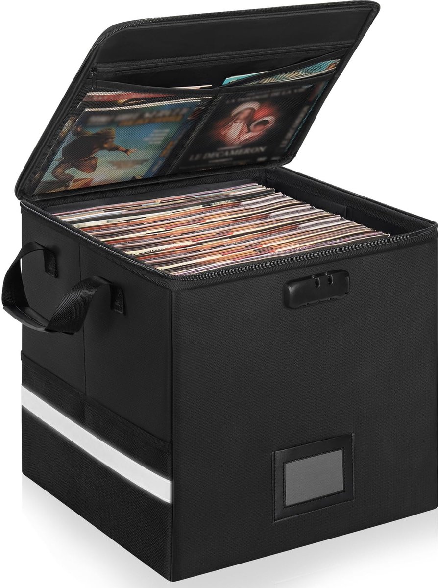 Omgoods - Brand- en Waterdichte Vinyl Record Opbergdoos met Slot