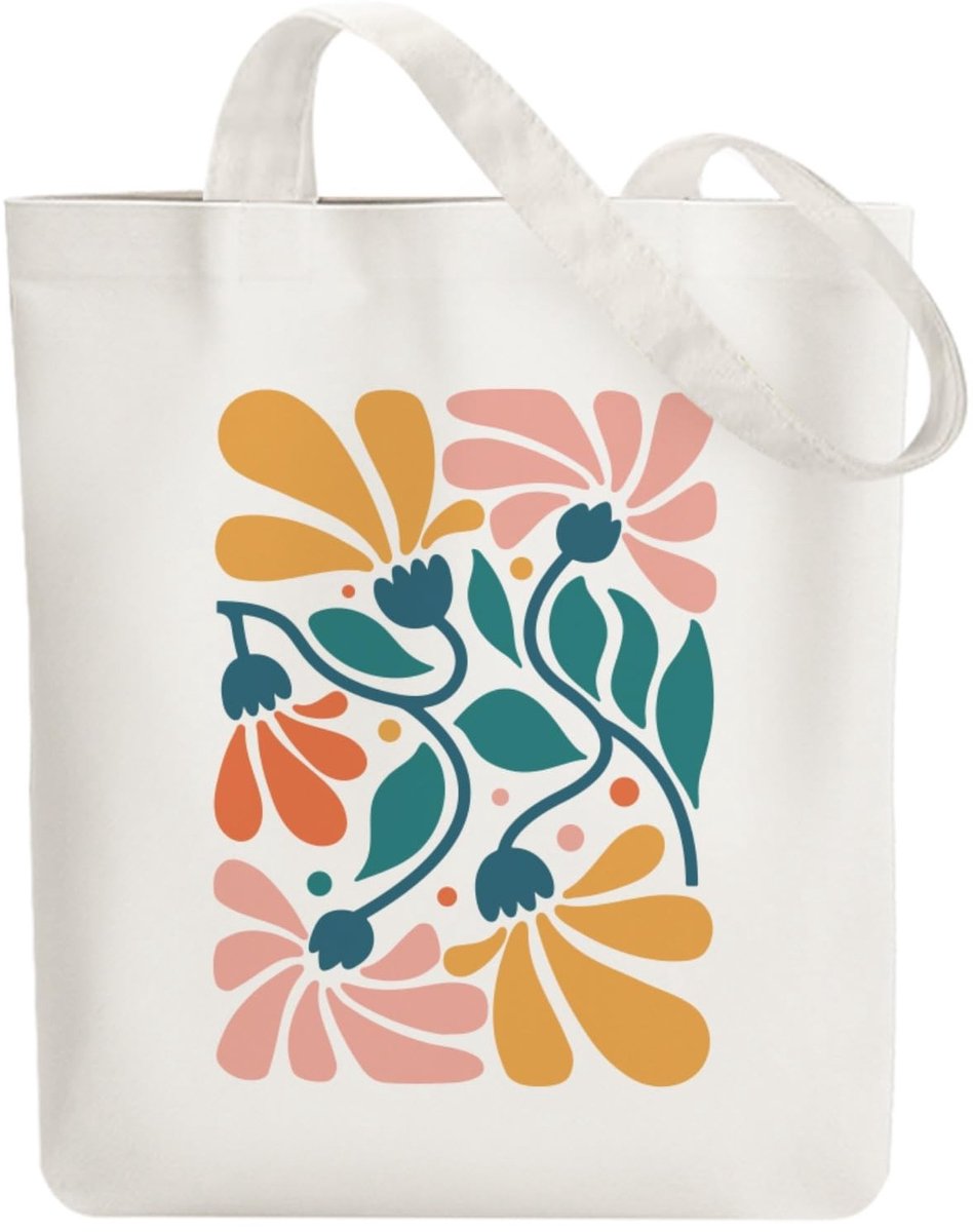 Omgoods - Herbruikbare Katoenen Tote Bag met Ritsvak voor Vrouwen