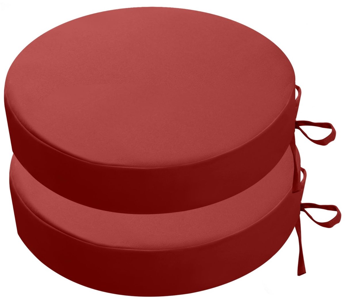 Omgoods - Set van 2 Ronde Waterdichte Tuinstoelkussens 40 x 40 cm, Rood