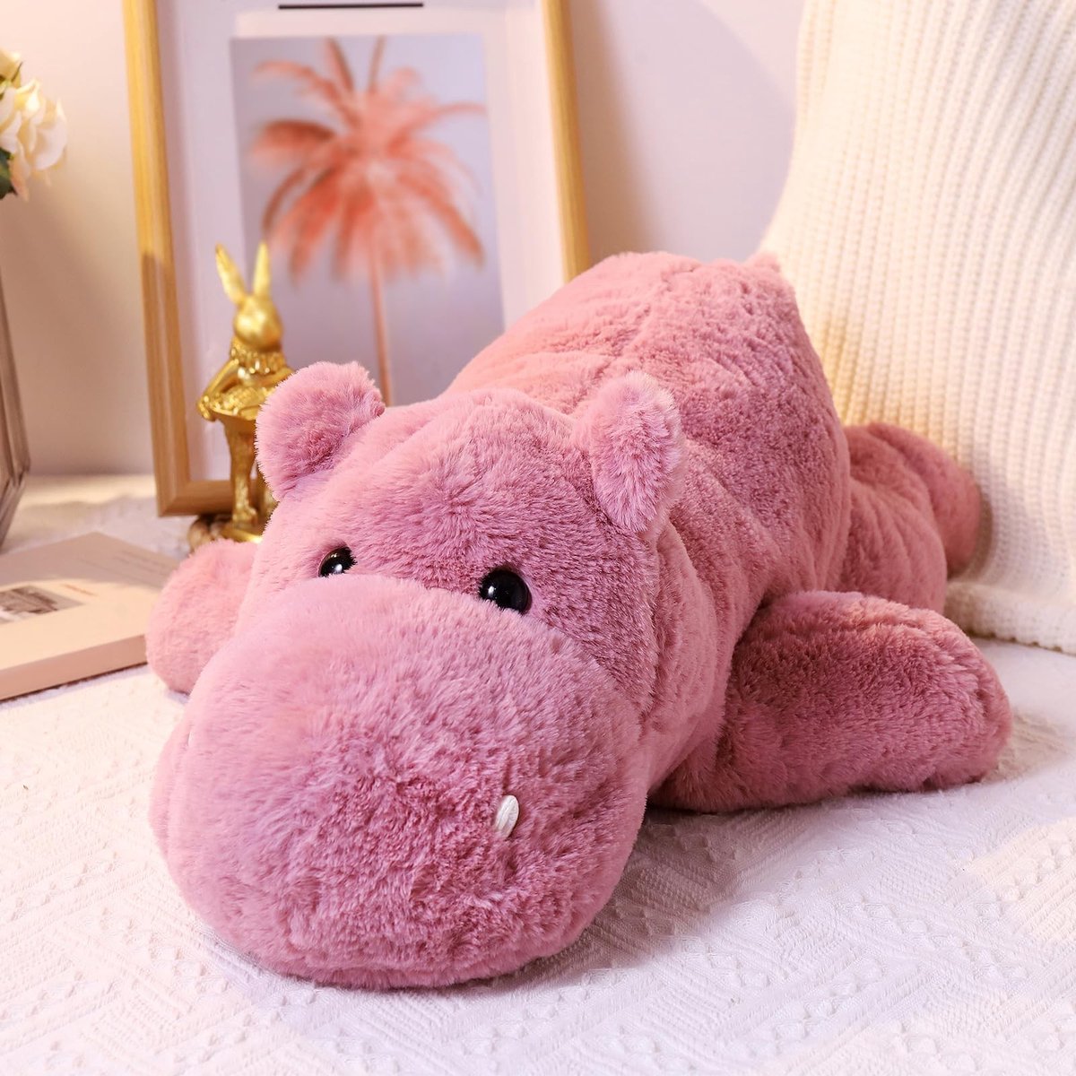 Omgoods- Knuffeldier Zacht Pluche Nijlpaard - Knuffelbeer - 55 cm - 2 kg - Geschikt voor Kinderen/Volwassenen - Roze - Pluche Dier
