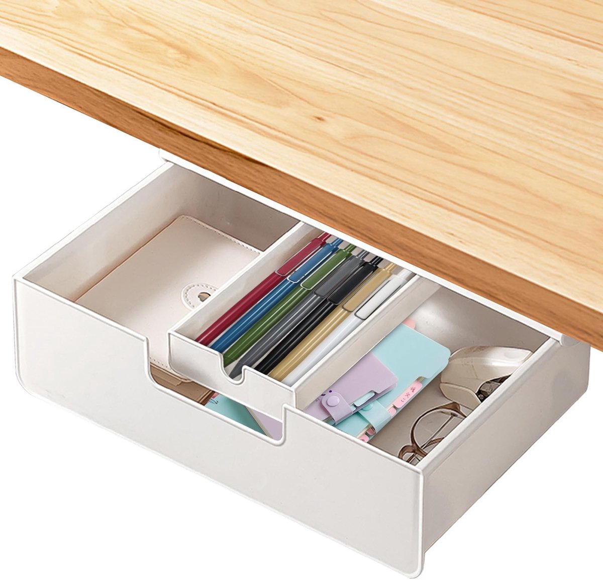 Omgoods - Onder-Bureau Lade met Zelfklevende Bevestiging - Wit