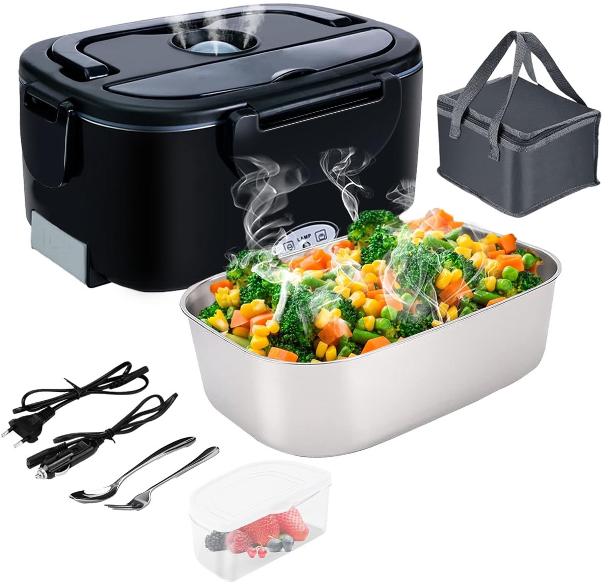 Omgoods - 4-in-1 Elektrische Lunchbox - 1.5L, Voor Auto, Kantoor en Thuis