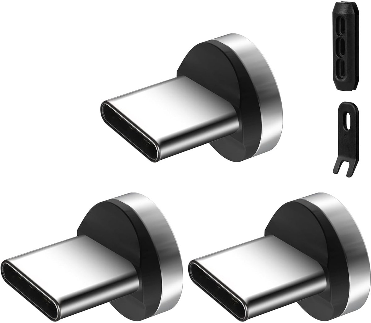 Magnetische oplaadkabel adapters Type C - 3 stuks met 1 pin - Hoogwaardige metalen connector - ShopVlot