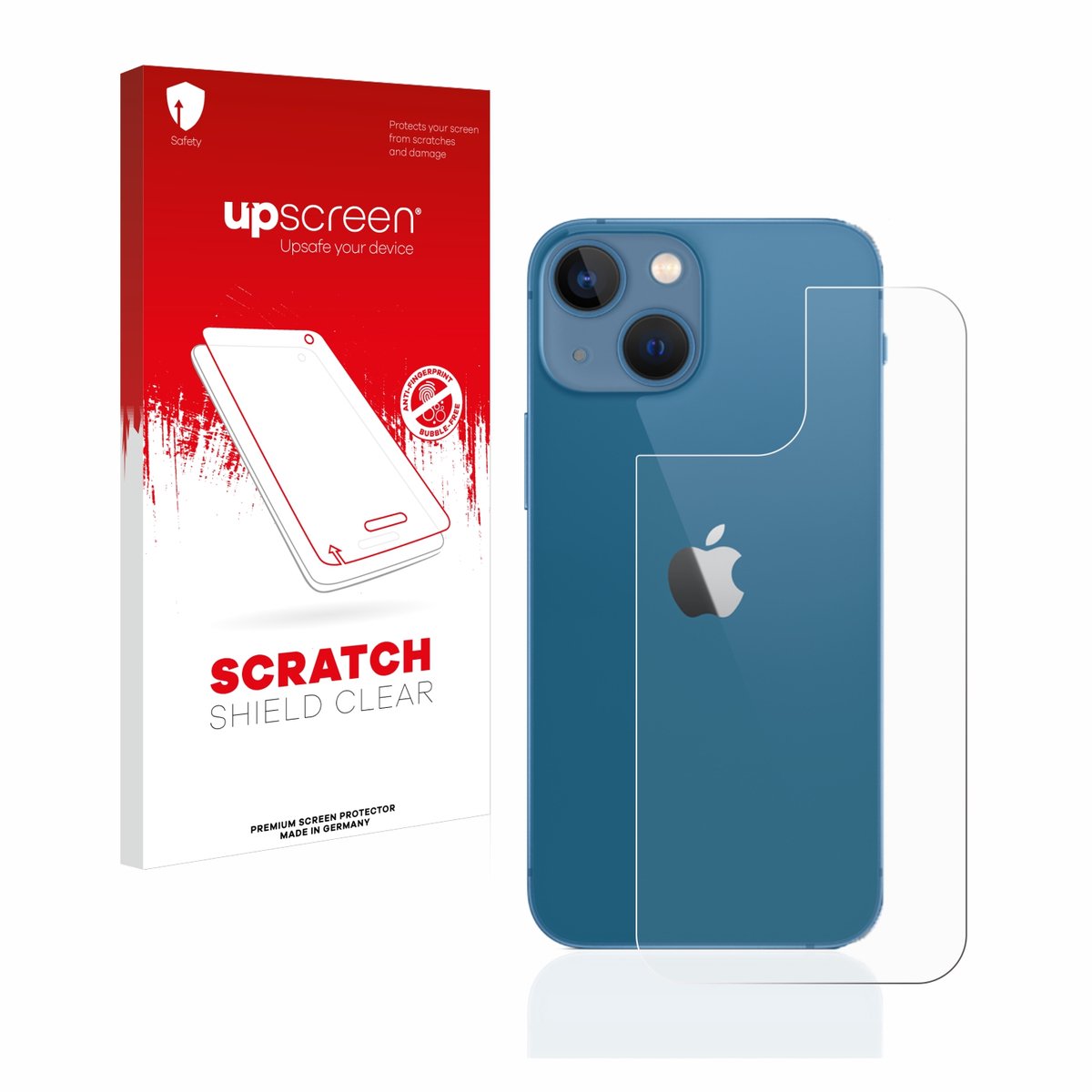 upscreen - Screenprotector voor Apple iPhone 13 mini (Achterkant) - Folie Beschermfolie transparant