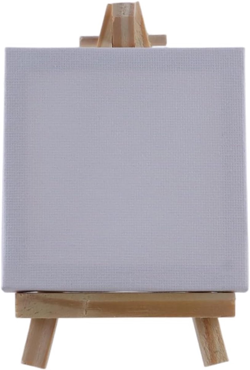 schildersezel met wit canvas, 8 x 8 cm, schilder- en decoratieset voor acrylolie, aquarel, temppera-kunstprojecten