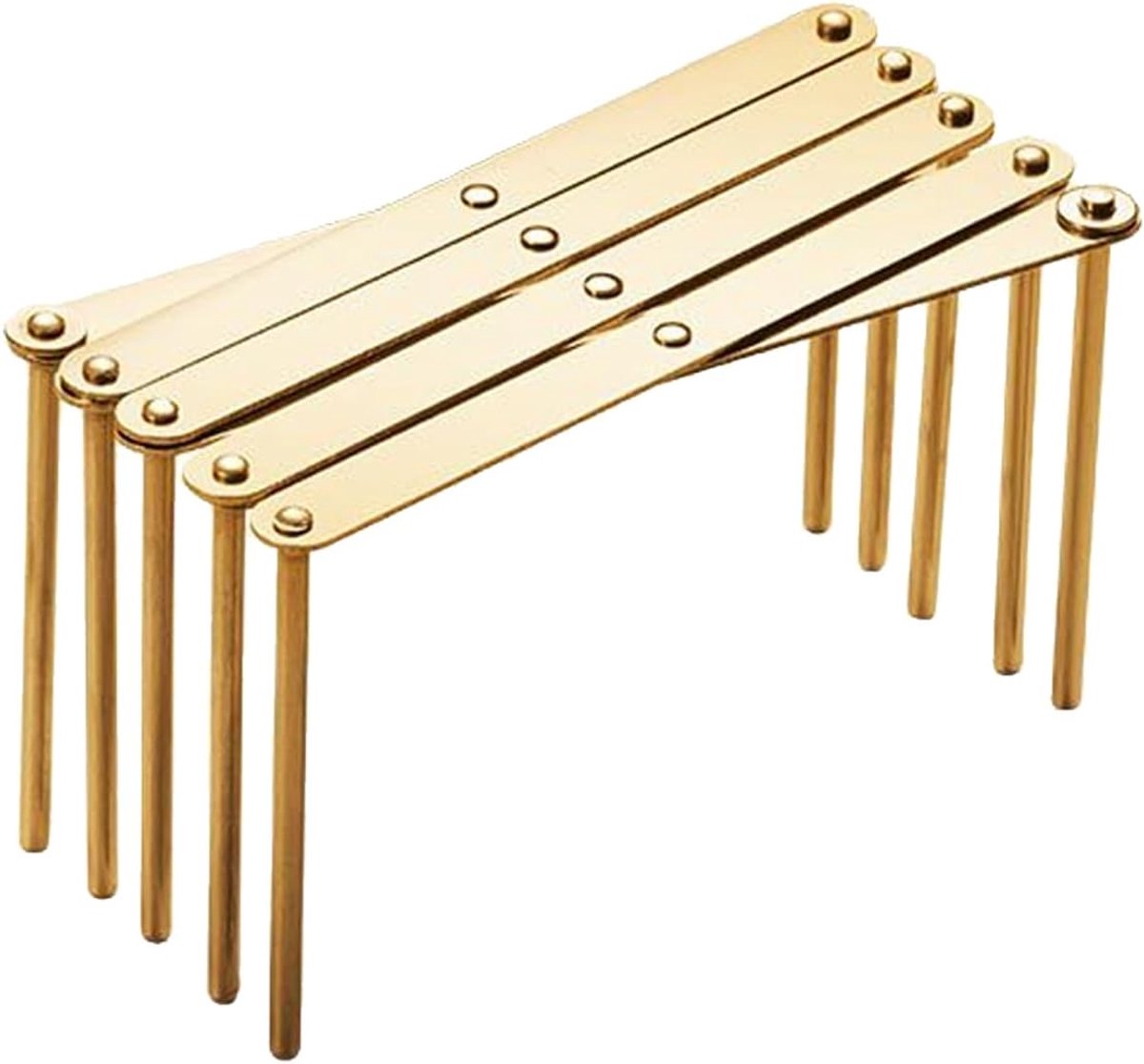 Pandekselhouder goud van roestvrij staal - uittrekbare pannenhouder & bordenrek - verstelbare keukenorganizer voor kast en werkblad - 48,7 cm