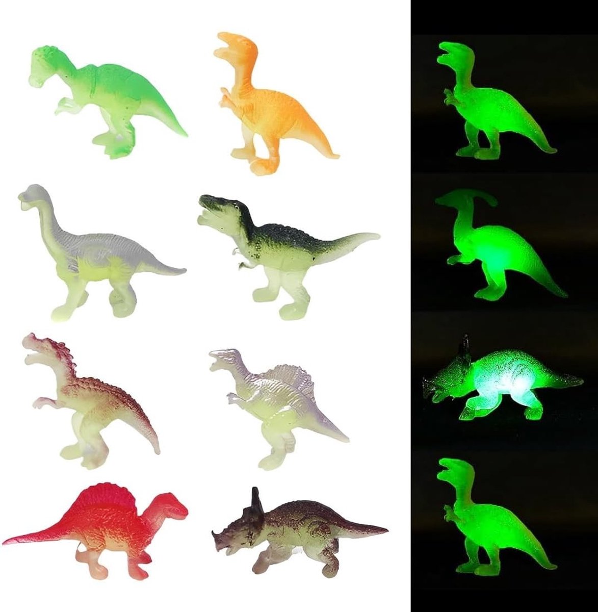 Luminous Dinosaur Figuren Set van 12 Stuks, Realistische Mini Dinos, Educatieve Speelgoed voor Kinderen, Oplichtend in het Donker, Verzamelobjecten