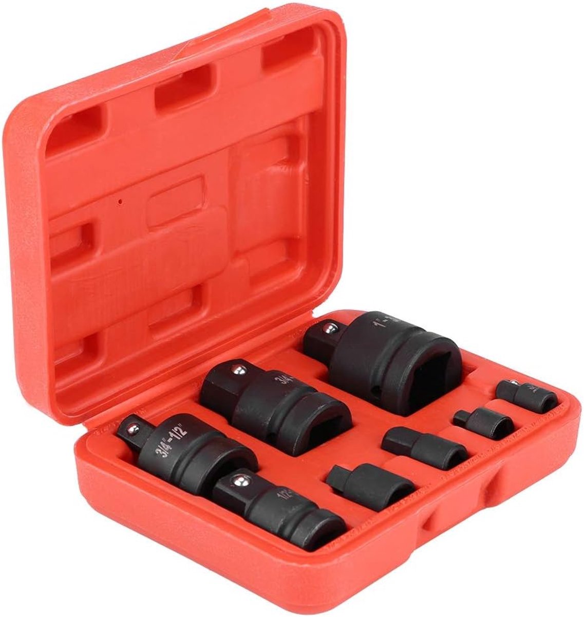 8-delige dopsleutel-converter-adapter, reduceerconverteradapterset, 1/4 inch, 3/8 inch, 1/2 inch, 3/4 inch, 1 inch, comfortabel in gebruik, eenvoudig te gebruiken, Standaard