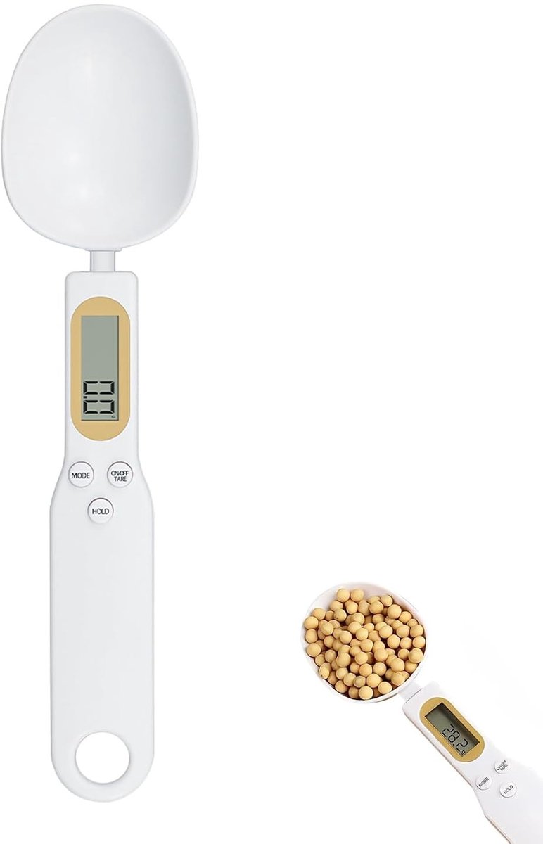 Digitale Weegschaal met LCD Display voor Nauwkeurige Keukenmeting, 500g/0.01g, Inclusief Tare en Hold Functie, Verwijderbare Lepel voor Specerijen en Ingrediënten