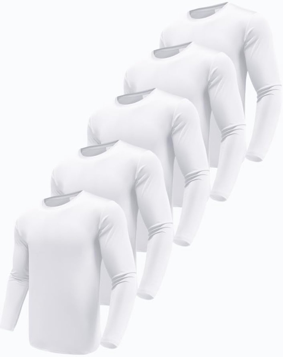 T-shirts, voor heren, met lange mouwen, UPF 50+-uv-bescherming, sneldrogend, functionele shirts, loopshirts, ademend, sportshirts, gymshirt, hardloopshirt, outdoor, work-outs, fitness