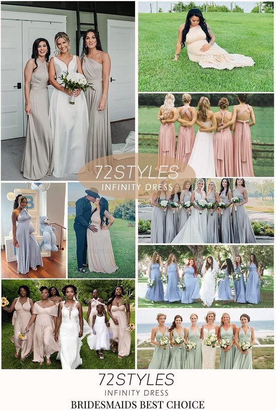72styles Infinity Bruidsmeisje Jurken Dames, Multiway Jurk, Convertible Wikkel Jurk, Maxi lange, Grote Maten, Avondjurk, Gala,Trouwjurk — afbeelding 4