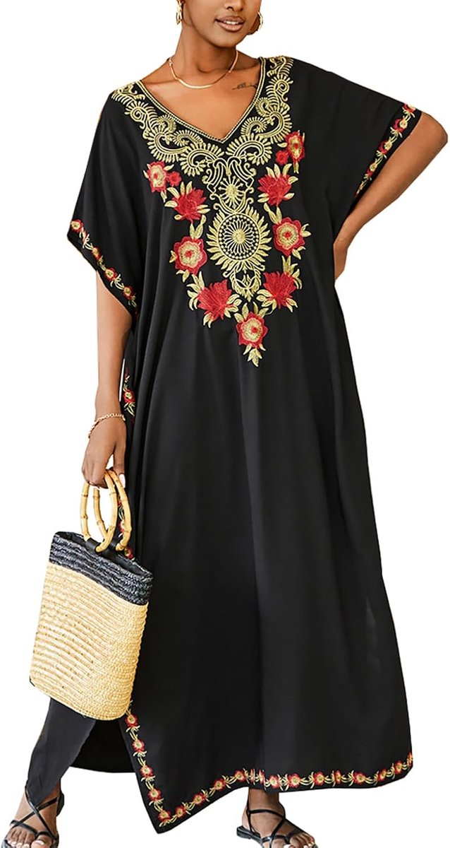 Strandjurk voor dames, maxi-badpak, kaftan, kimono, zee, strand