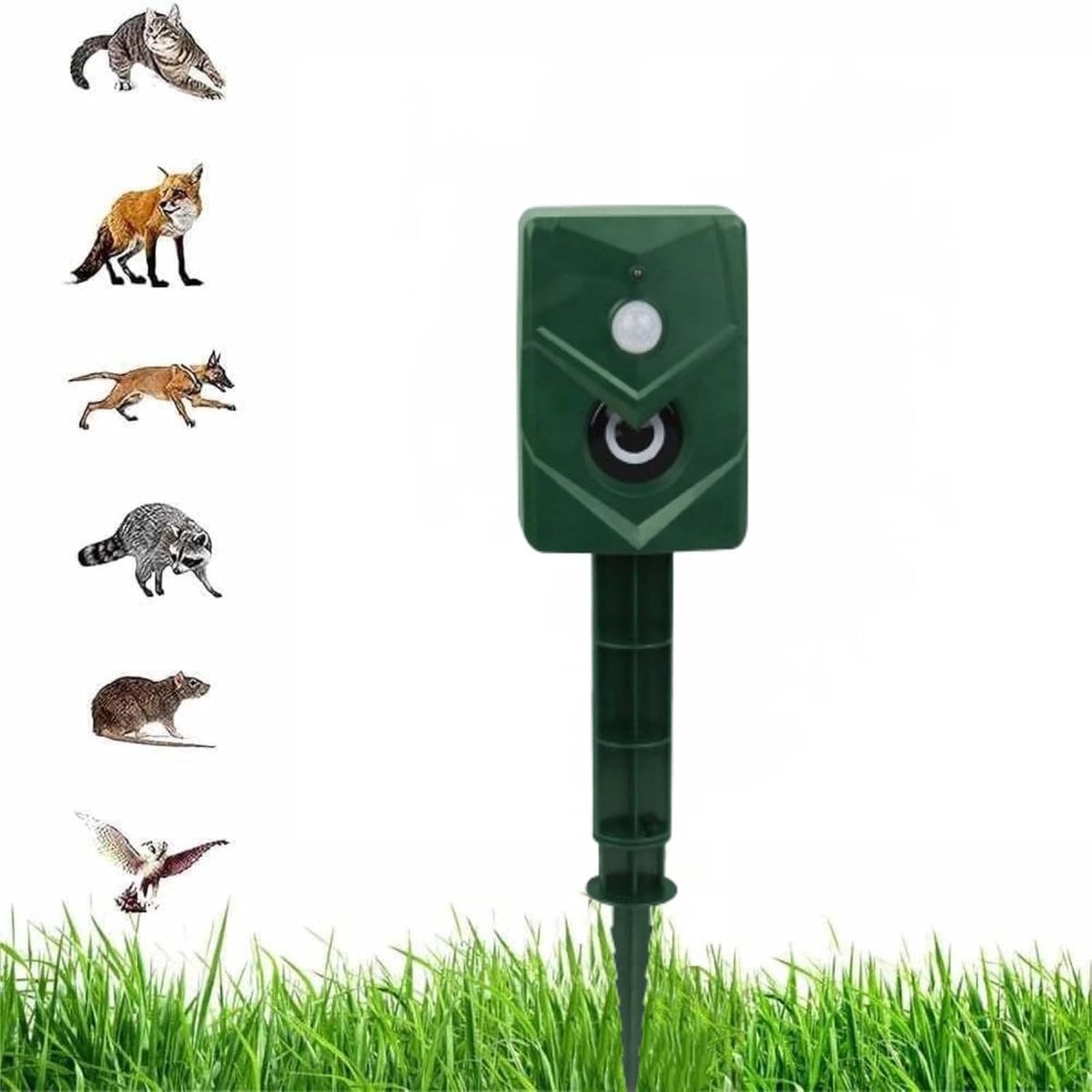 Ultrasone Dierenafschrikkers met PIR Sensor - Waterdichte Dierbestrijding voor Tuin en Garage, Effectieve Ongediertebestrijding