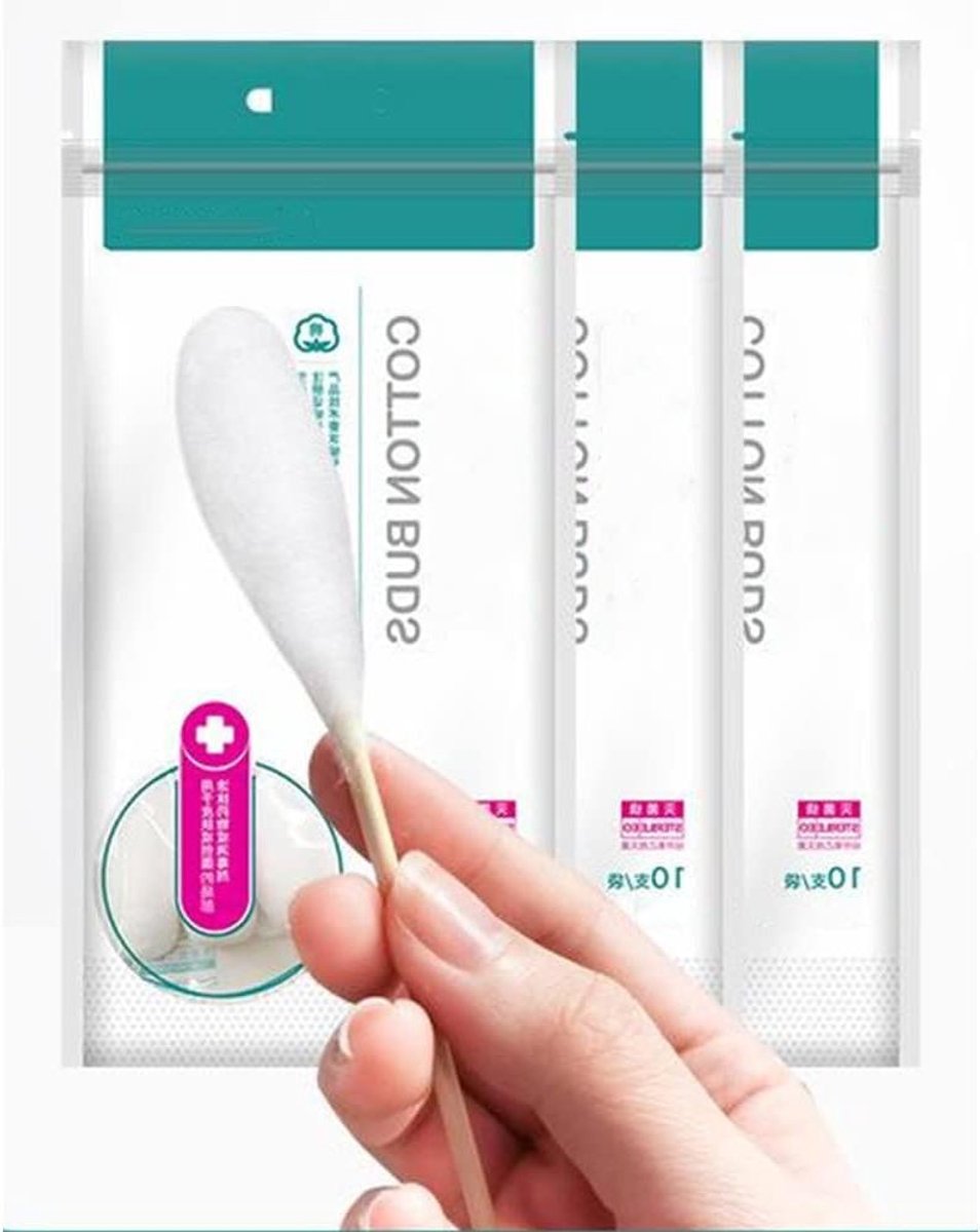 Grote Wattenstaafjes - Medische Tampons - Wondverzorging - Steriel Verpakt - 15 cm - Wit