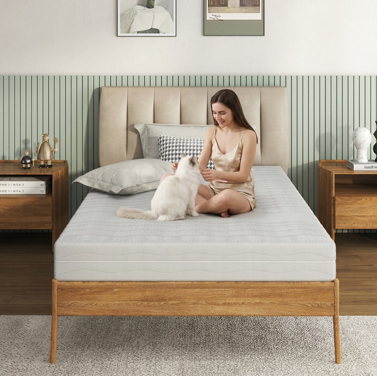 REDOM- Matras - D25 traagschuimkern - 3D mesh tijk - Afneembare en wasbare tijk - Eenpersoons - Volwassenen - Wit - 90 x 200 x 18 cm