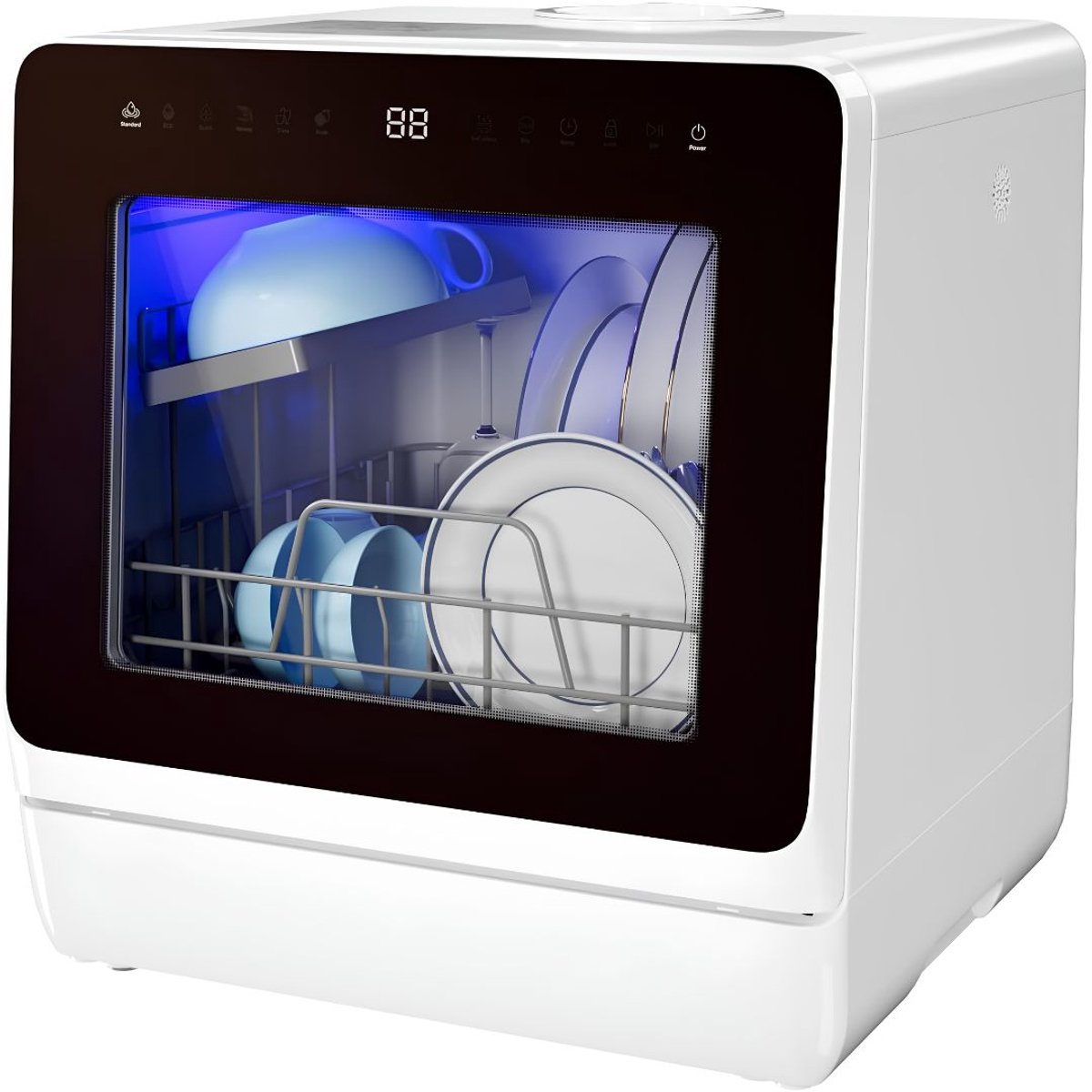 SP® Mini Vaatwasser - Vrijstaande Vaatwasser - Afwasmachine - Wit - 43cm x 43cm x 46cm