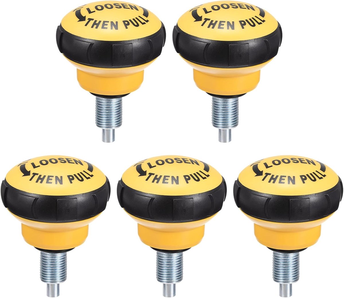 SnelShoppen - Extension Spring Handles Vervangonderdelen M16 Fiets Verstelknop Trekknop voor Thuis Fitness Hoogte Verstelling Zwart/Geel Set van 5