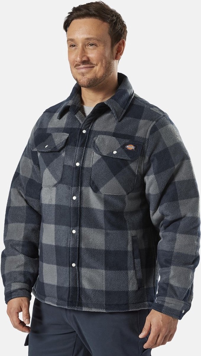 Dickies Heren fleecejas Portland Shirt Blaus