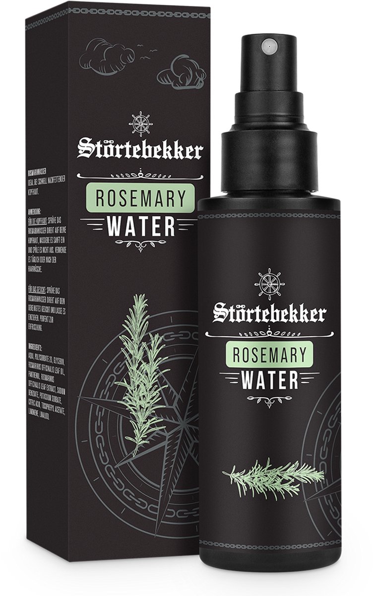 Störtebekker® Premium Rozemarijnwater - Natuurlijke, Verfrissende Hair Mist Spray - Rosemary Water tegen Vette Hoofdhuid & Onzuivere Huid - Vegan, Siliconenvrij - 125ml