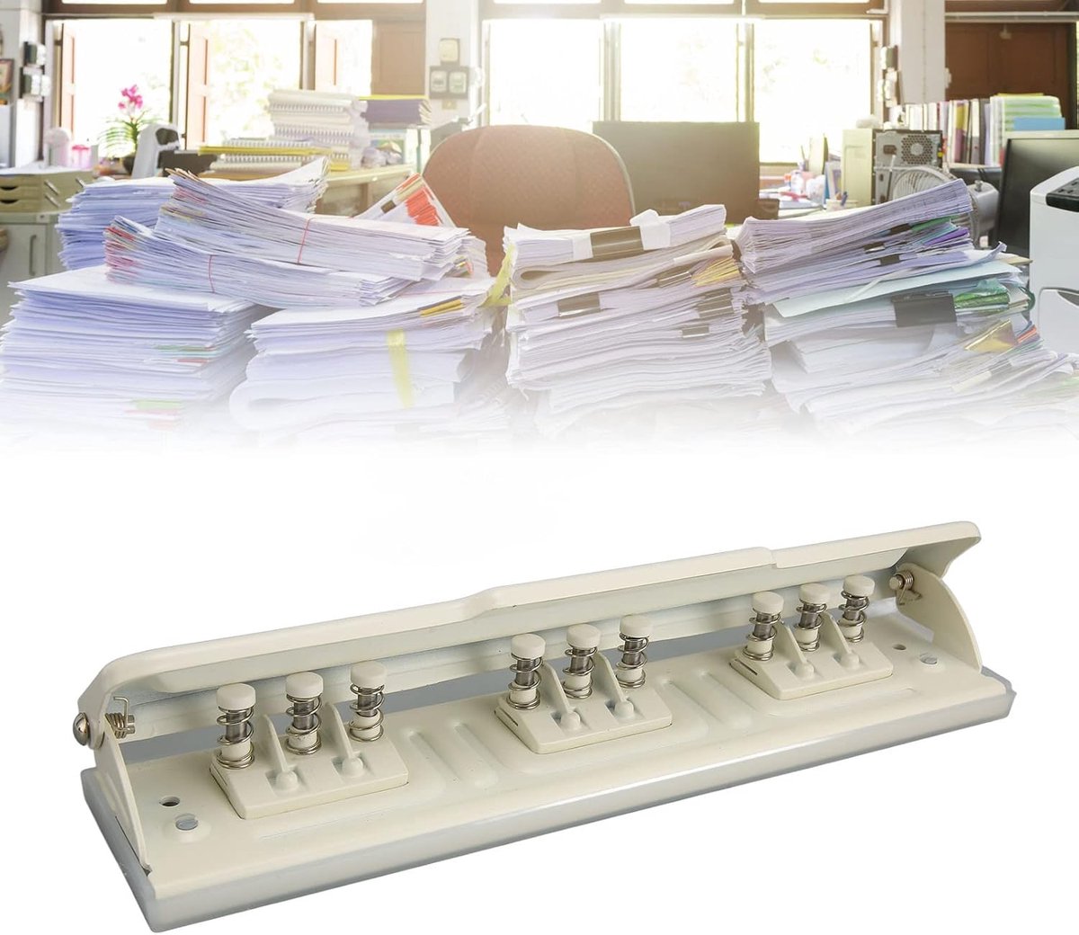 SnelShoppen - 9-Hole Perforator, 8 Vellen Papier Gaatjes Ponsen, DIY Papier Perforator met Antislip Onderkant, Voor A4 B5 B6 A5 A6, School en Kantoor
