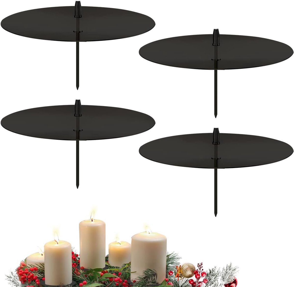 Advent Candlestick, Taozoey 4 Pieces 6cm Advent Candlestick, Advent Candlestick Decoration Metal Candlestick - ShopVlot