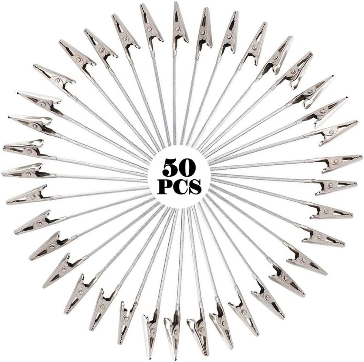 Pack of 50 Alligator Photo Clips, Metal Wire Crocodile Clips, for Notes, Memo Clips, Clay, Cake Accessories, Home - ShopVlot