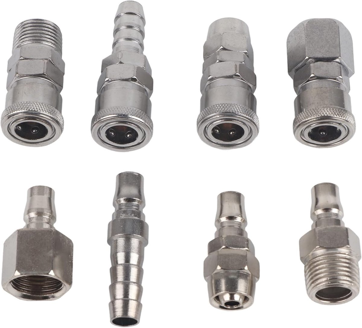 SnelShoppen - 8 Stuks Lucht Slangen Snelsluitingen 1/2 Inch BSP Aansluitingen Voor Compressor Pneumatische Toepassingen