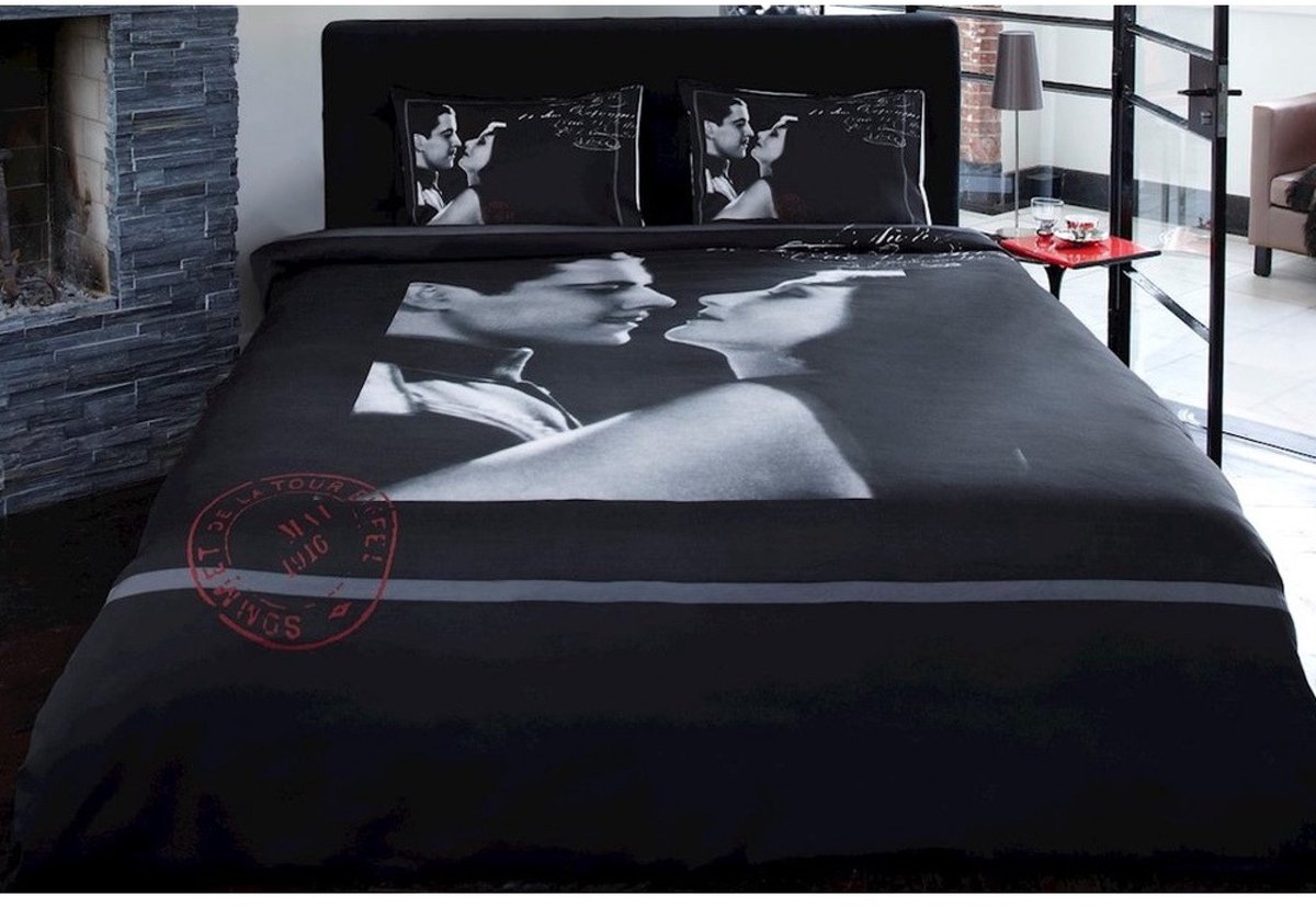 Kardol & Verstraten The Kiss Dekbedovertrek - Lits-jumeaux - 240x200/220 cm - Black zwart