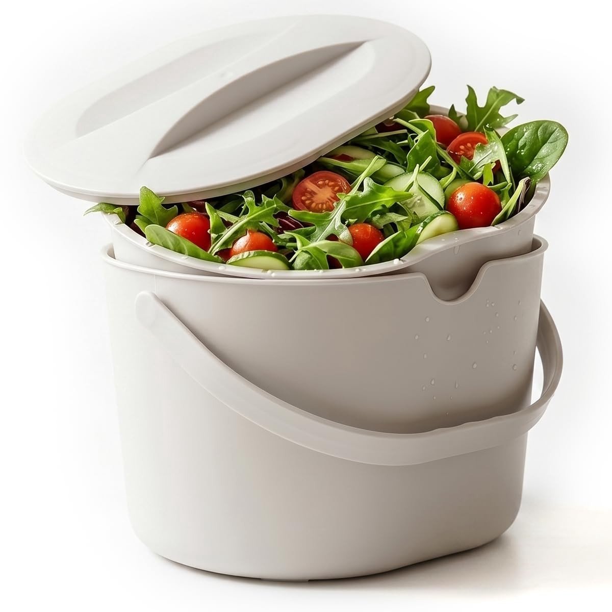 Omgoods - Compacte Keukenafvalemmer met Deksel 4L voor Biologisch Afval
