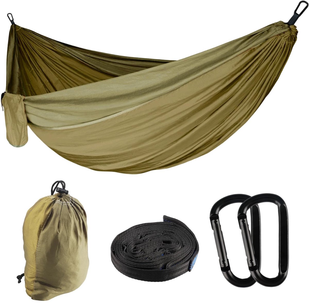 Omgoods - Camping Hangmat - Draagkracht 200 kg - Ultralicht en Draagbaar met Boomriemen