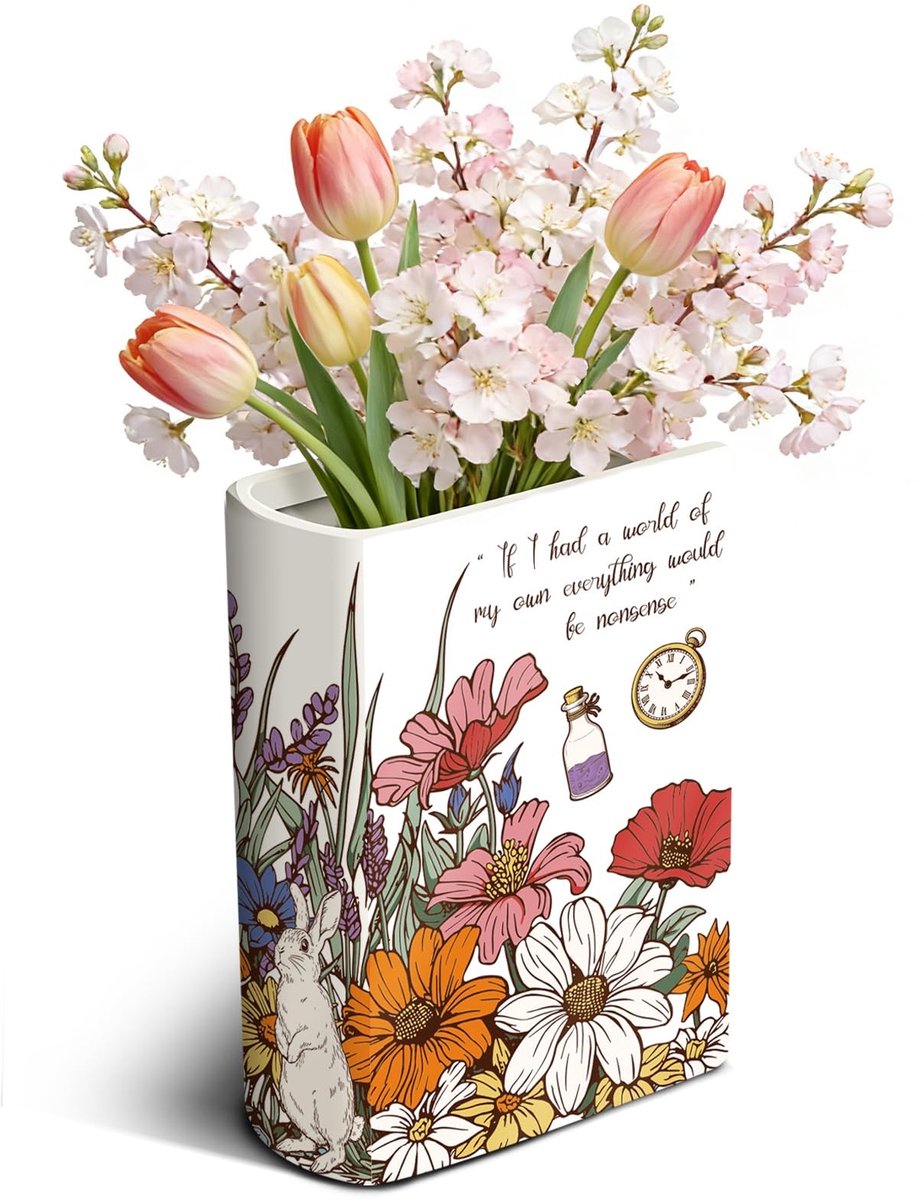 Omgoods - Grote Decoratieve Boekvaas in Ceramiek