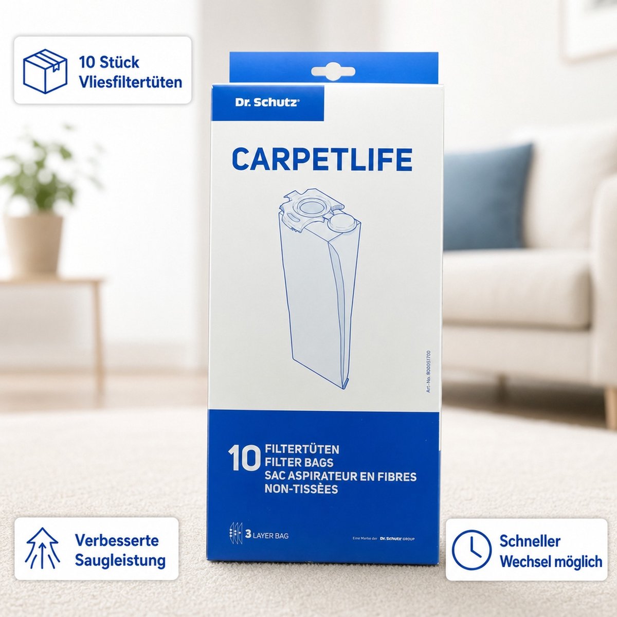 Stofzuigerzakken, Vliesfilterzakken, 10 stuks packung