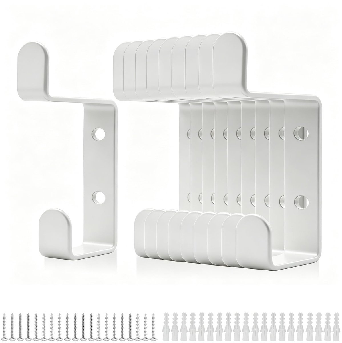 Omgoods - 10 Stuks Kledinghaken voor Akoestische Panelen in Wit