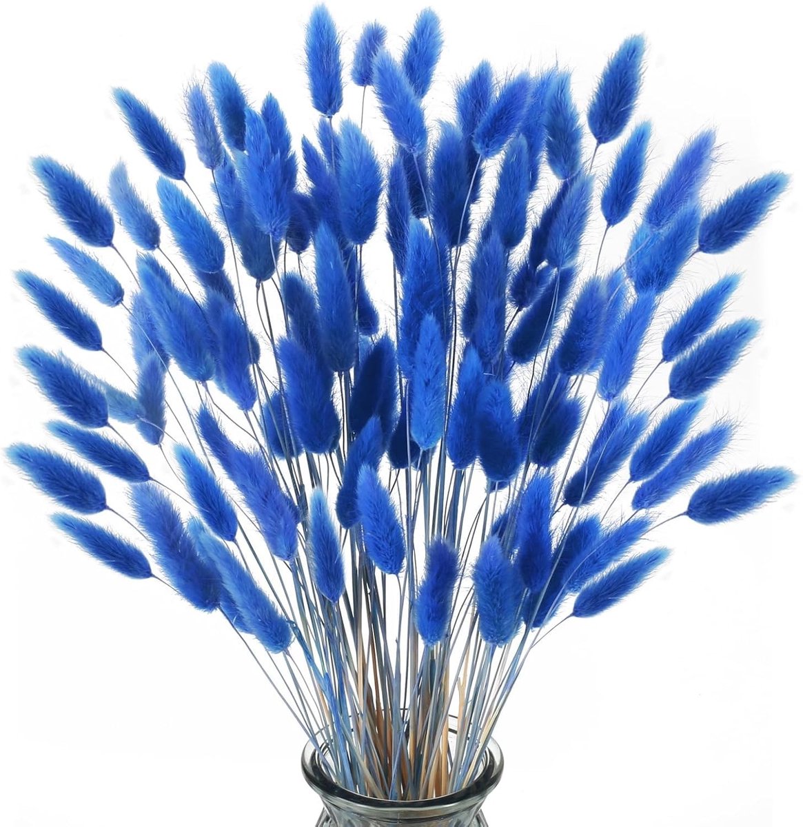 Omgoods - Set van 120 Drogen Bloemen in Blauw voor Decoratie